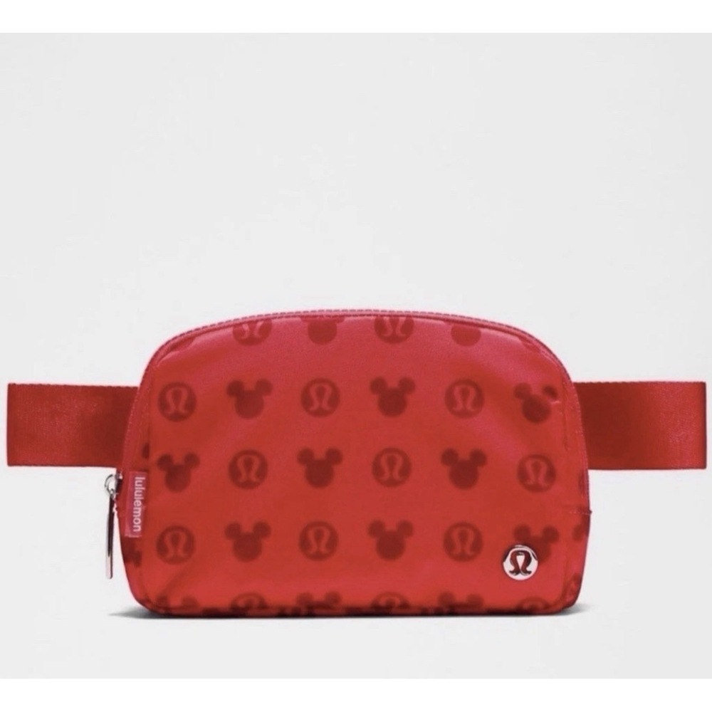 Lululemon x Disney Mickey Mouse Red Belt Bag Adjustable Strap Inner Pockets